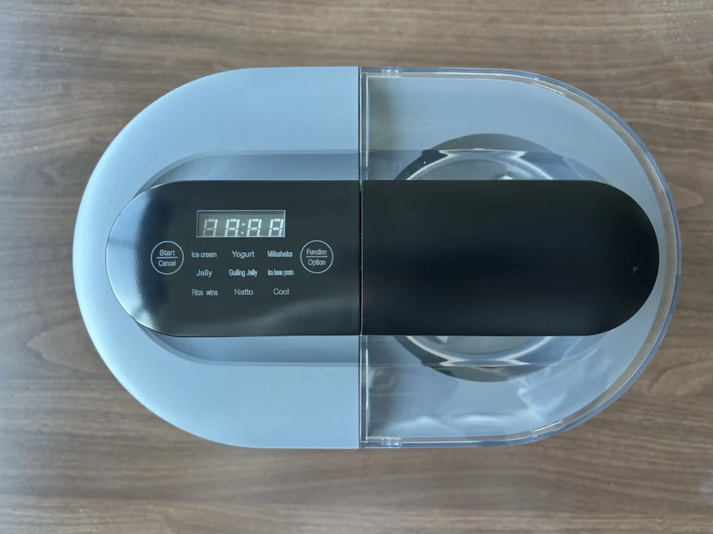 automatic ice cream maker control panel